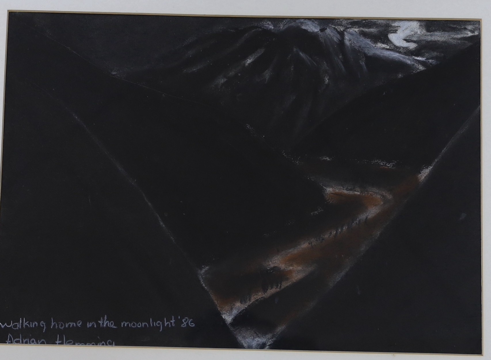Adrian J. Hemming (b.1945), three pastels, ‘Some trees grow where nothing can’, ‘Walking home in the moonlight’ and ‘The Three Graces Mas St Jerome’, signed and dated '86, 28 x 40cm, framed as one